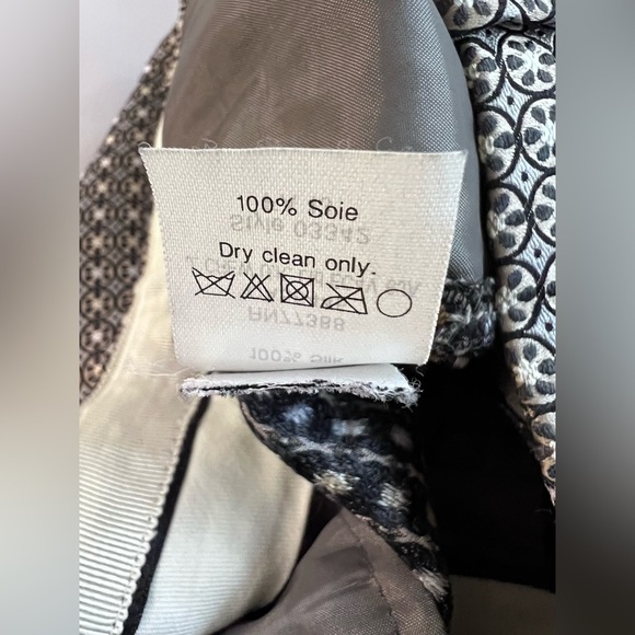 J.Crew Collection Silk  Pants in Silver Black Brown Pattern Women's‎ Sz 4 - Picture 7 of 9